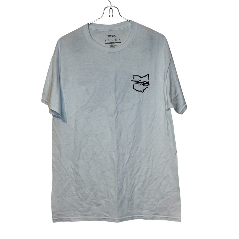 Sitka Gear Mens T-Shirt Duck Graphic Print Outdoor Short Sleeve Crewneck White M